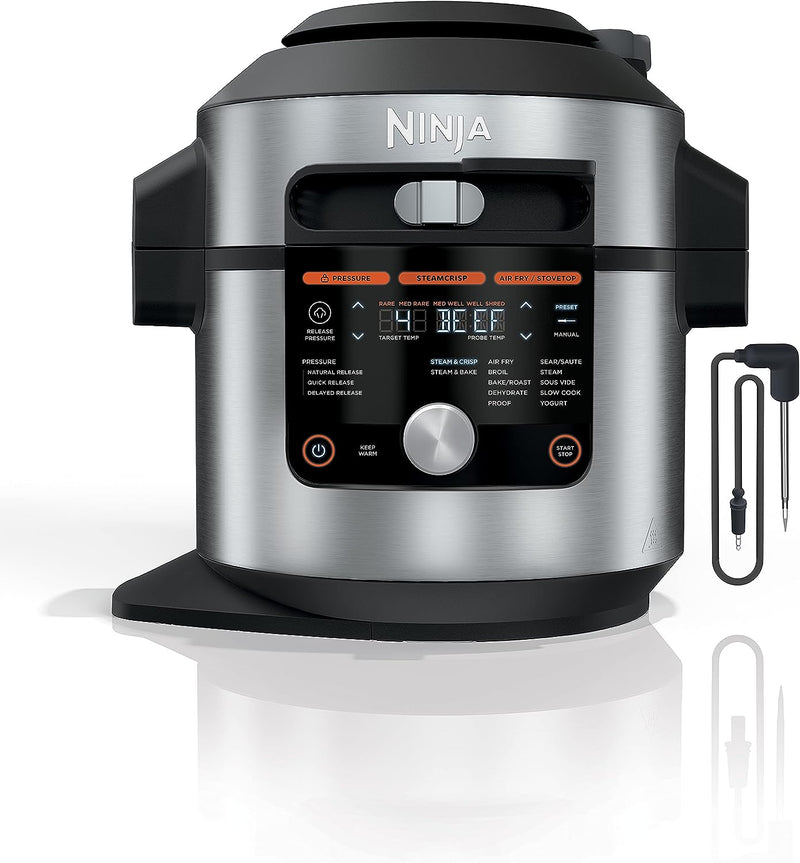 Ninja OL701 Foodi 14-in-1 SMART XL 8Qt Pressure Cooker Steam Fryer -Silver/Black Like New
