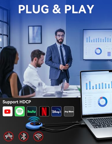 TRUFO WIRELESS HDMI TRANSMITTER AND RECEIVER 4K DECODE 1080P OUTPUT - BLUE - Like New