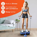Lifepro Vibration Plate Exercise Machine Waist-Level Handlebar B0B2D38BM8 -Blue - Brand New