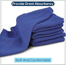 COTTON SHOP TOWELS 14"X12" (150 PACK) – REUSABLE CLEANING SHOP RAGS - BLUE - Like New