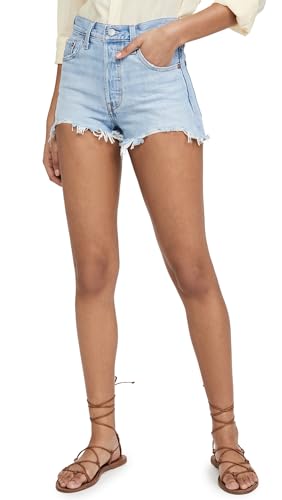 563270086 LEVI'S WOMEN 501 2.0 ROLL SHORTS - SIZE 30 - LUXOR HEAT BLUE - Brand New