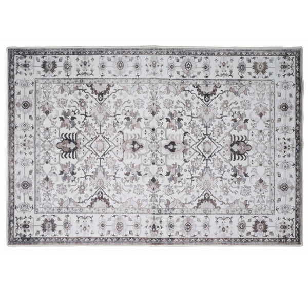 BIBB HOME WASHABLE FLANNEL PRINTED ACCENT RUG WITH LATEX BAC 24X36 - IVORY GRACE - Brand New