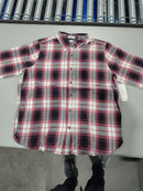 DASH BUTTON UP SHIRT SIZE: MEN L - BURGUNDY BLACK - Brand New