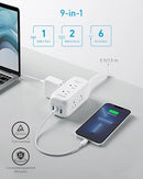 ANKER (PACK OF 2) POWER STRIP SURGE PROTECTOR(300J), 6 OUTLETS A9169 - WHITE - Like New