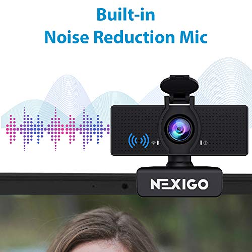 NEXIGO N60 1080P Webcam Microphone Adjustable FOV Software Control - Black Like New