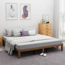 DOLONM SOLID WOOD PLATFORM BED 12 INCH WOODEN BED FRAME KING SIZE - NATURAL PINE - Like New