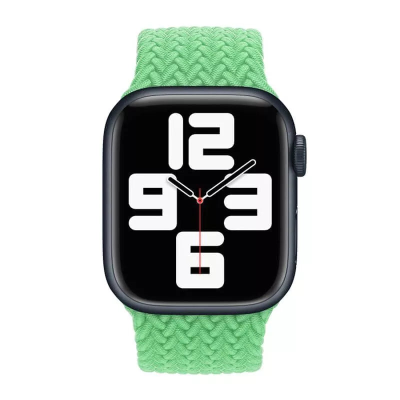 APPLE WATCH BRAIDED SOLO LOOP 45MM - SIZE 9 - BRIGHT GREEN - Like New