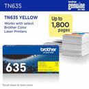 Brother Genuine TN635Y Standard Yield Toner Cartridge, 1 Pack - Yellow - Brand New