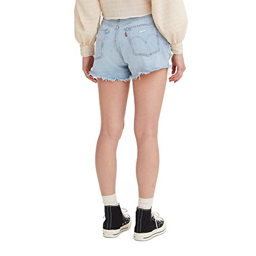 563270269 LEVI'S WOMEN'S 501 ORIGINAL SHORTS WOMEN 32 MEDIUM INDIGO DESTRUCTED - Brand New