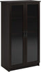 Ameriwood Home Quinton Point 4-Shelf Bookcase Glass Doors 348012PCOM - Espresso Like New
