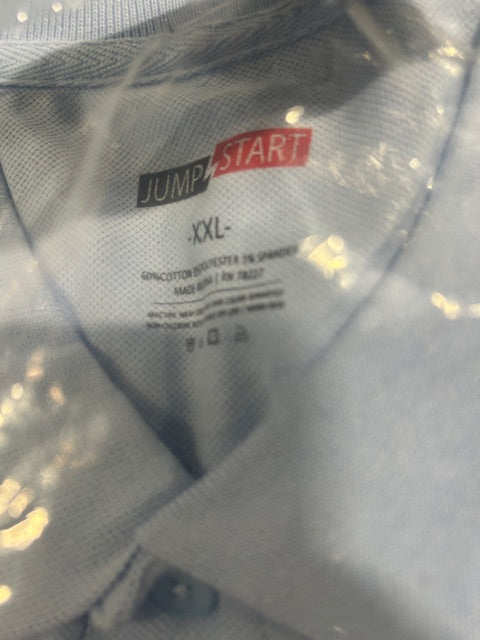 JUMP START 2XL BABY BLUE SHORT SLEEVE POLO SHIRT - BABY BLUE - Brand New