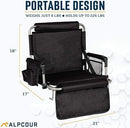 ALPCOUR EVERCOR STADIUM BLEACHER SEAT WITH BACK REST ARM REST APC FSSABK - BLACK - Brand New
