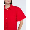 FREE ASSEMBLY COTTON RUFFLE MINI DRESS PUFF SLEEVES SIZE: WOMEN XS - RED ROVER - Brand New
