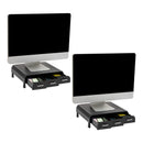 MIND READER MONITOR STAND, 2-PACK, 13.5"L X 13"W X 4"H, 2MONSTA3D - BLACK - Brand New