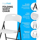 Oline Folding Chair Indoor Outdoor Plastic Commercial Stackable 6 Pack White - Like New