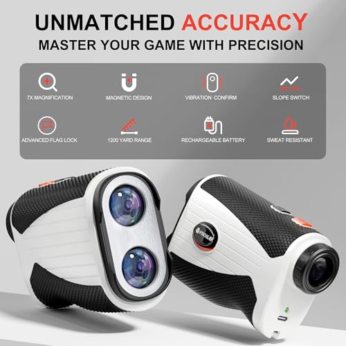VISIOGEAR GOLF RANGEFINDER WITH SLOPE 1200 YARDS LASER - A WHITE - Like New
