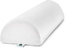 AllSett Health Large Half Moon Bolster Pillow for Legs, Knees, Lower Back,White - Brand New