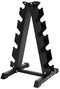 FITVIDS RUBBER ENCASED HEX DUMBBELL WITH RACK 25 LB PAIR 7009130 - BLACK - Like New