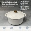 Lexi Home 6 Qt. Enameled Cast Iron Dutch Oven Pot - Cream - Like New