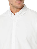 AMAZON ESSENTIALS MEN'S LONG-SLEEVE REGULAR-FIT OXFORD SHIRT - SIZE L - WHITE - Brand New