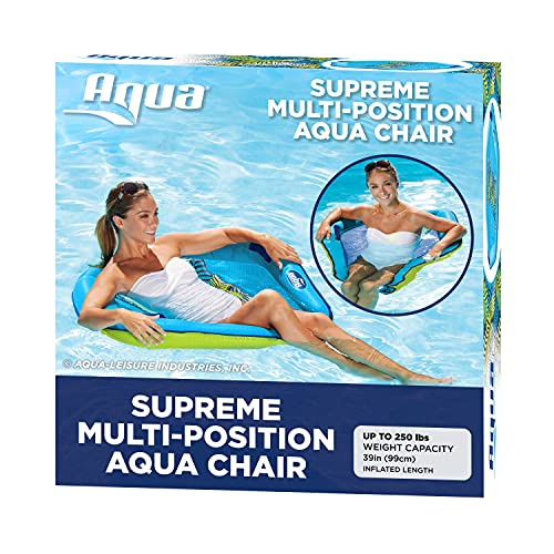 AQUA LEISURE AQUA POOL CHAIR FLOAT FOR ADULTS ZERO GRAVITY - BLUE FERN - Like New