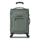 SWISSGEAR ZURICH SOFTSIDE CARRY ON SPINNER SUITCASE: 8-WHEEL - GREEN - Like New
