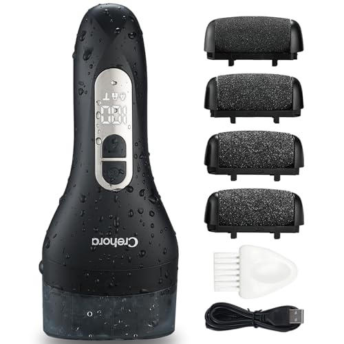CREHORA RECHARGEABLE CALLUS REMOVER WATERPROOF PEDICURE TOOL CR-2599 - BLACK - Like New