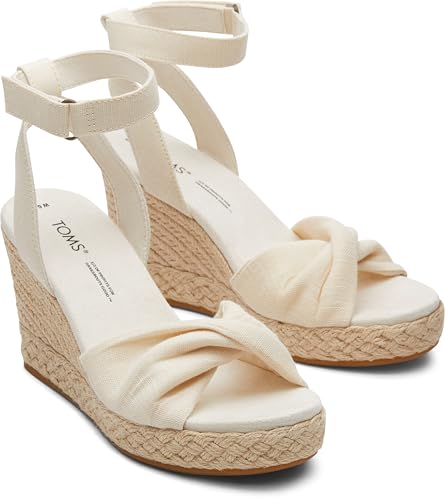 1005831222 TOMS WOMEN'S MARISELA SANDAL NATURAL SLUBBY WOVEN SIZE 8 - Like New