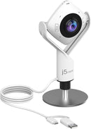 j5create 360 Degree Webcam 1080P HD Video Conference High Fidelity - White - Like New