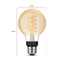 PHILIPS HUE SMART 60W G25 FILAMENT LED BULB SOFT WARM WHITE LIGHT 2 PACK - WHITE - Like New