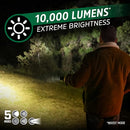 ENERGIZER 10000XT-R RECHARGEABLE LED TACTICAL FLASHLIGHT 10,000 LUMENS - BLACK - Like New