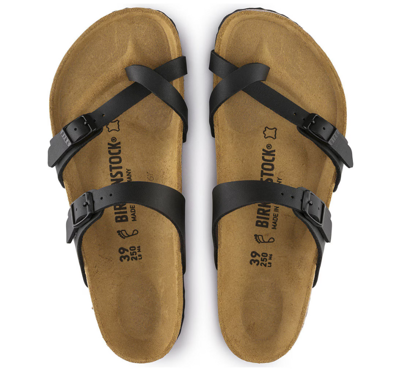 BIRKENSTOCK MAYARI BIRKO-FLOR SANDALS MENS 12 - SIZE: MEN 12 (EU M45) - BLACK - Like New