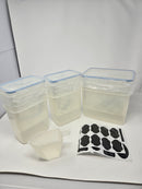 VTOPMART AIRTIGHT FOOD STORAGE CONTAINERS 6 PIECES PLASTIC BPA FREE - BLUE - Like New