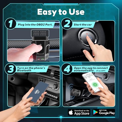 APRIOR OBD2 SCANNER BLUETOOTH WIRELESS CAR CODE READERS V011 - BLACK - Like New