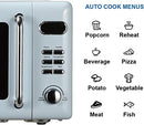 EMERSON RETRO COMPACT COUNTERTOP MICROWAVE OVEN BUTTON CONTROL 0.7 MWR7020BL TB - Like New