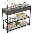 Ecoprsio Console Table with Drawers, Grey - Like New