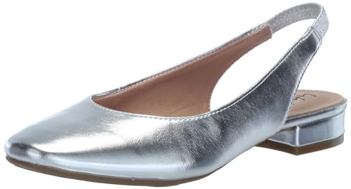 LIFESTRIDE WOMEN'S CLAIRE SLINGBACK BALLET FLATS - WOMEN 6 - SILVER - Like New
