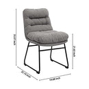 CangLong Modern Accent Kitchen Chairs with Fabric Soft Padded Back Set of 2 Gray - Like New