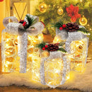 LAMGOA Christmas Lighted Present Boxes Decorations Plug-In Warm White 70 LED - Like New
