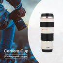 CANIAM CAMERA LENS COFFEE MUG-14.8OZ STAINLESS STEEL CAMERA LENS - BLACK/WHITE - Like New