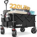 SLIDBEAT BEACH WAGON WITH BIG UNIVERSAL WHEELS FOLDING WAGON - BLACK - Like New