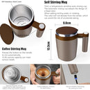 FCSWEET SELF STIRRING MUG RECHARGEABLE AUTO MAGNETIC 2PC STIR BAR -BROWN - Like New