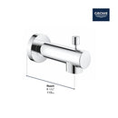 GROHE CONCETTO DIVERTER TUB SPOUT, WALL MOUNT, 1-HOLE,STARLIGHT CHROME - CHROME - Like New