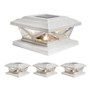 HOME ZONE LIVING SECURITY 4PK SOLAR POWERED POST CAP LIGHT WHITE ELI1701V-4PK - Like New