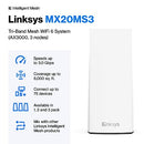 LINKSYS ATLAS WIFI 6 ROUTER HOME MESH SYSTEM DUAL-BAND 3-PACK MX20MS3 - WHITE - Like New
