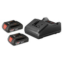 BOSCH GXS18V-23B21 Starter Kit 2 18V 1.5 Ah Slimpack batteries 1 charger - Black - Like New