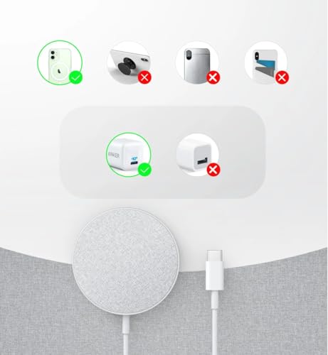 ANKER POWERWAVE SELECT+ MAGSAFE WIRELESS MAGNETIC CHARGER - A2566 - WHITE - Like New