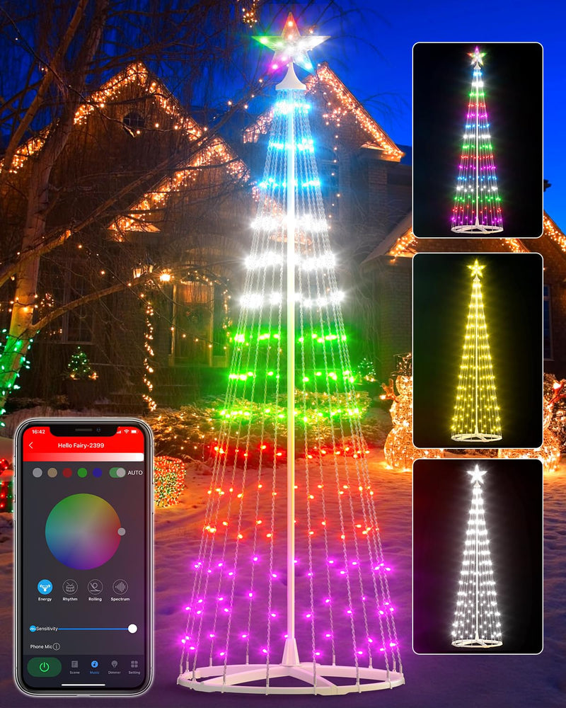 AVATAR CONTROLS 8FT SMART OUTDOOR CHRISTMAS CONTENT LED LIGHT SHOW - WHITE - Like New