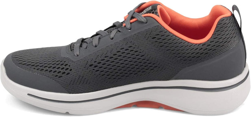SKETCHERS SKECHERS MEN'S, GOWALK ARCH FIT IDYLLIC SNEAKER - 13 - CHARCOAL/ORANGE - Like New