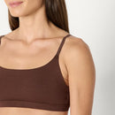 AMAZON ESSENTIALS WOMEN'S COTTON JERSEY SCOOP BRALETTE BLACK / RICH HAZEL L - Like New